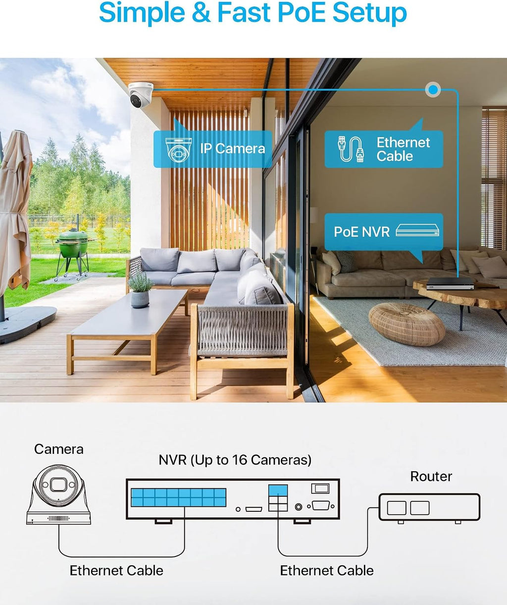 ZOSI 4K 16CH PoE Security Camera System, 16pcs 8MP Outdoor Indoor Cameras, Spotlight Siren, Two-Way Audio, AI Human Detection, 16 Channel Surveillance NVR with 4TB HDD for 24/7 Recording