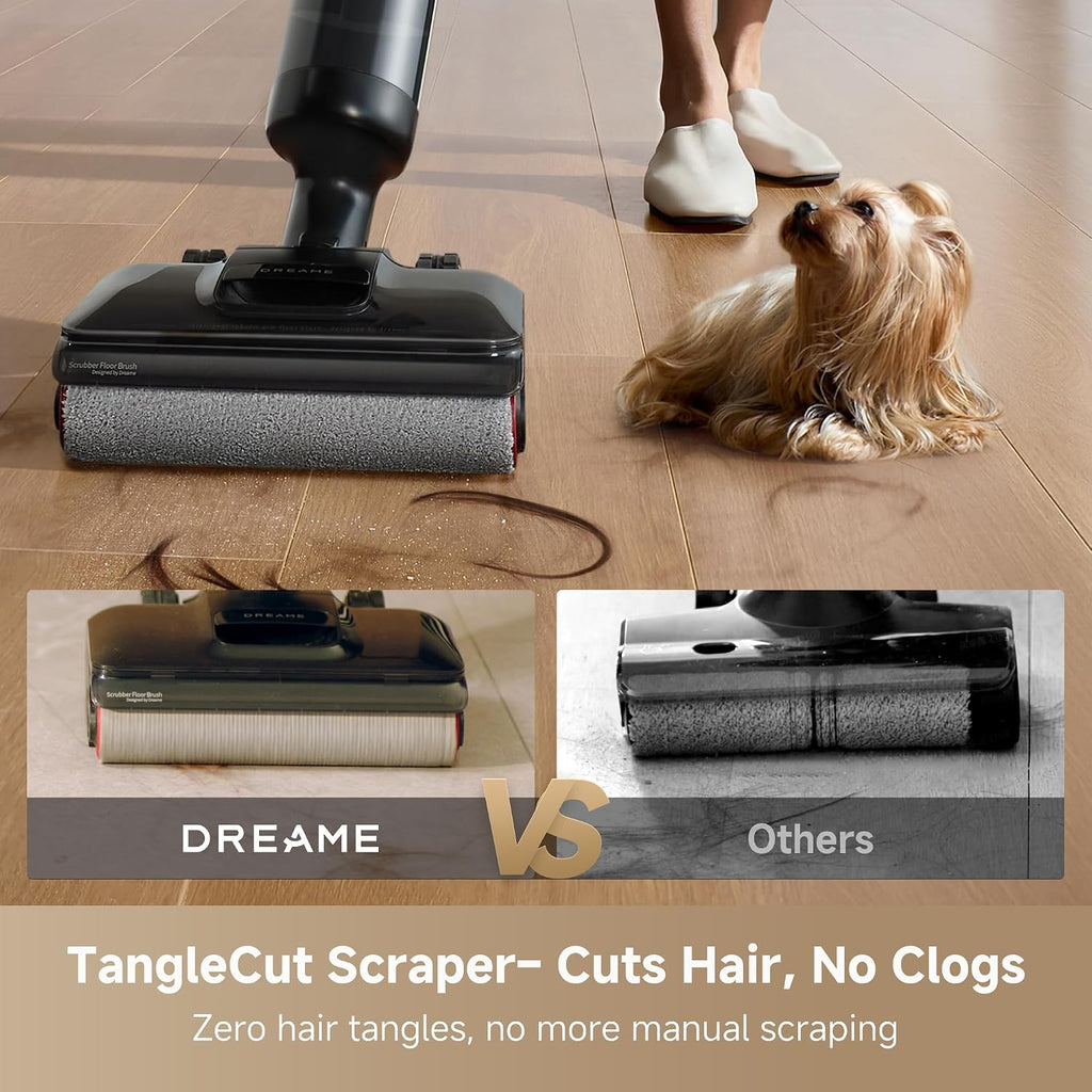 DREAME H12 Pro Gen2 Vacuum Mop, 0 Tangle Wet Dry Vacuum Cleaner, Cordless Vacuum Mop All-in-One for Hard Floors, 180° Lie-Flat Floor Cleaner Machine with 194°F Hot Self-Cleaning, 50Mins Runtime