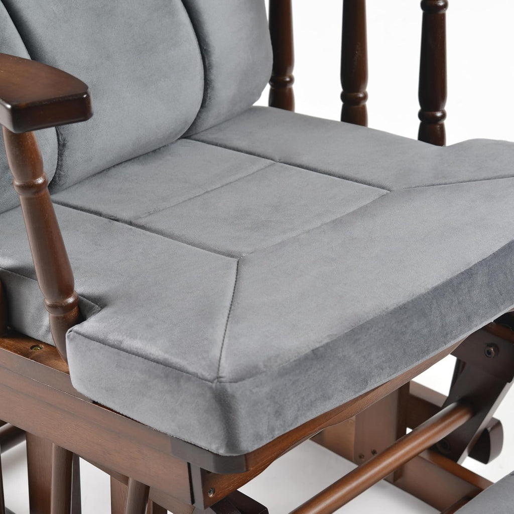 Comfort Deluxe Glider Chair and Ottoman Set (Anthracite)