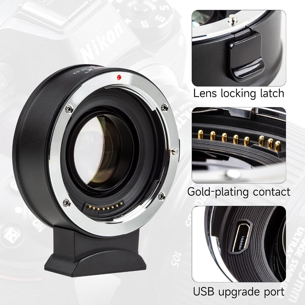 VILTROX EF-Z2 Auto Focus Lens Adapter 0.71x Reducer Speedbooster Lens Converter Compatible with Canon EF Mount Lenses to Nikon Z Mount Mirrorless Cameras Z5 Z6 Z6II Z7 Z7II Z50 Zfc