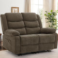 Korser Loveseat Recliner Sofa for RV Furniture and Theater Seating, Wall Hugger Loveseat Recliner, Oversized Loveseats Couch with Front Porckets&Side Pockets, Fabric, Brown