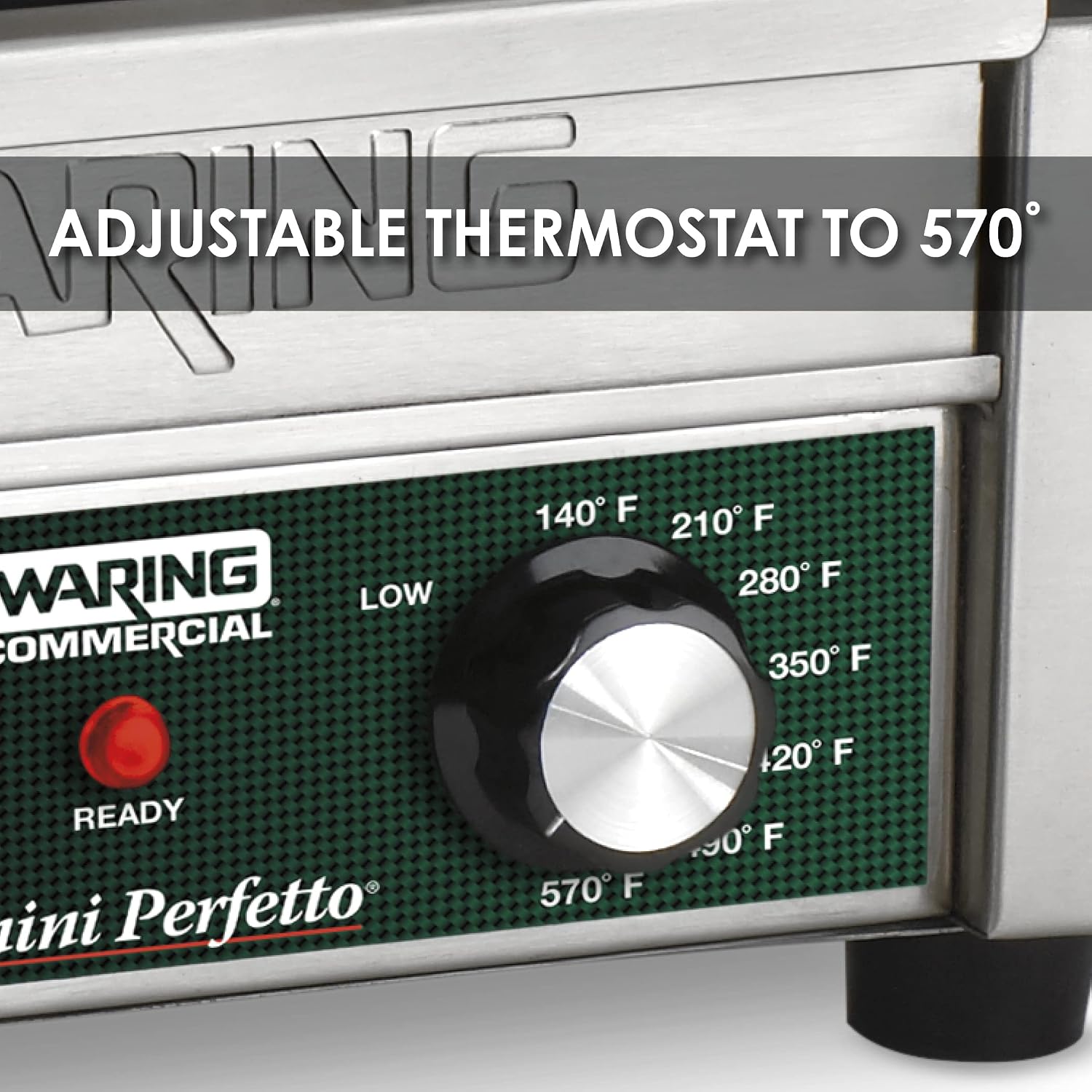 Waring Commercial WFG275 Full Sized 14' x 14' Flat Toasting Grill, 120V, 1800W, 5-15 Phase Plug