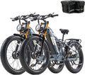2026 Dual Motor Electric Bike for Adults AWD 5000W/3000W Peak 40 MPH/30 MPH E Dirt Bike, 52V/48V Removable Battery 65/80/150 Miles Max Long Range with Full Suspension 26' Fat Tires Mountain Bike