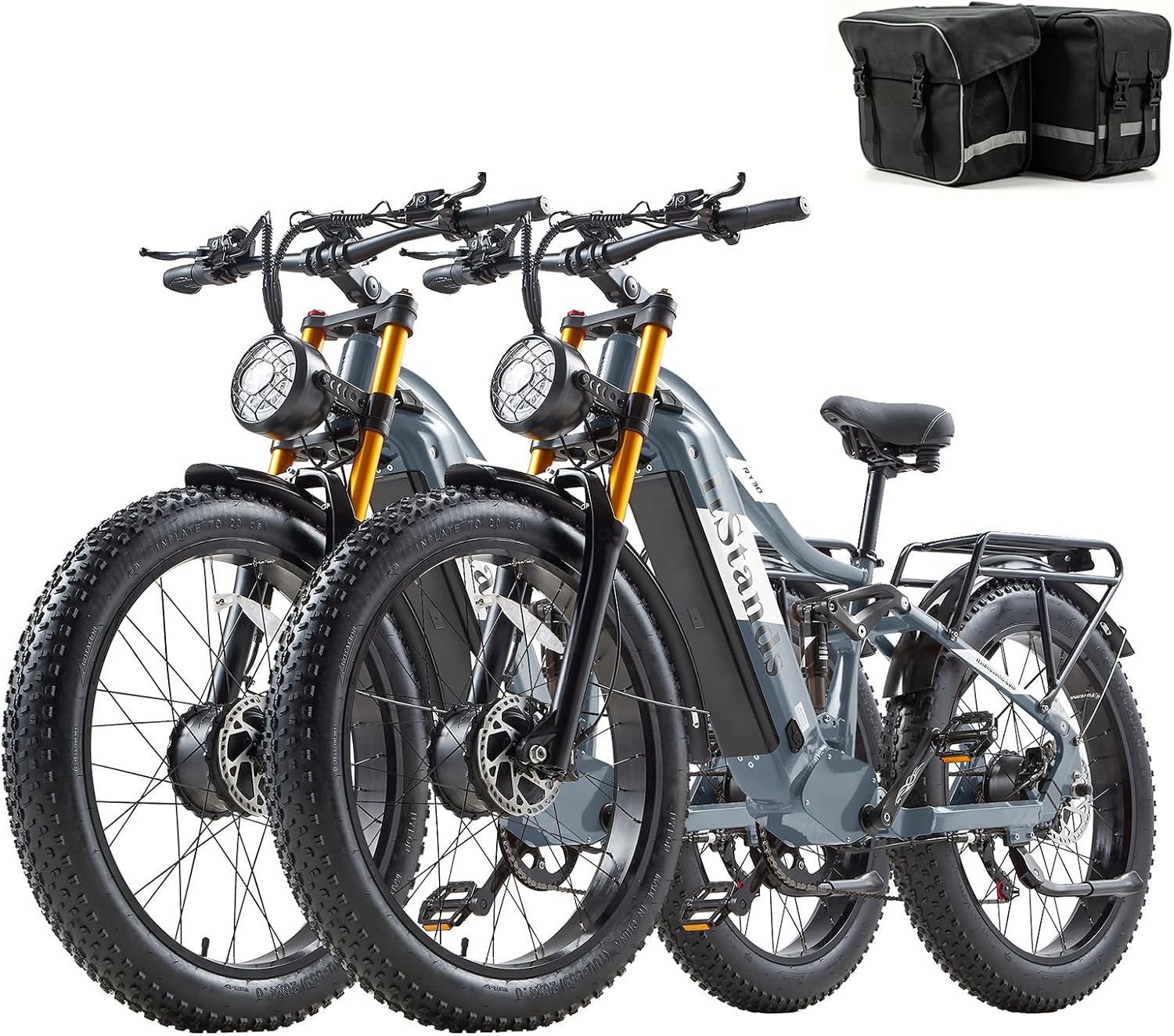 2026 Dual Motor Electric Bike for Adults AWD 5000W/3000W Peak 40 MPH/30 MPH E Dirt Bike, 52V/48V Removable Battery 65/80/150 Miles Max Long Range with Full Suspension 26' Fat Tires Mountain Bike