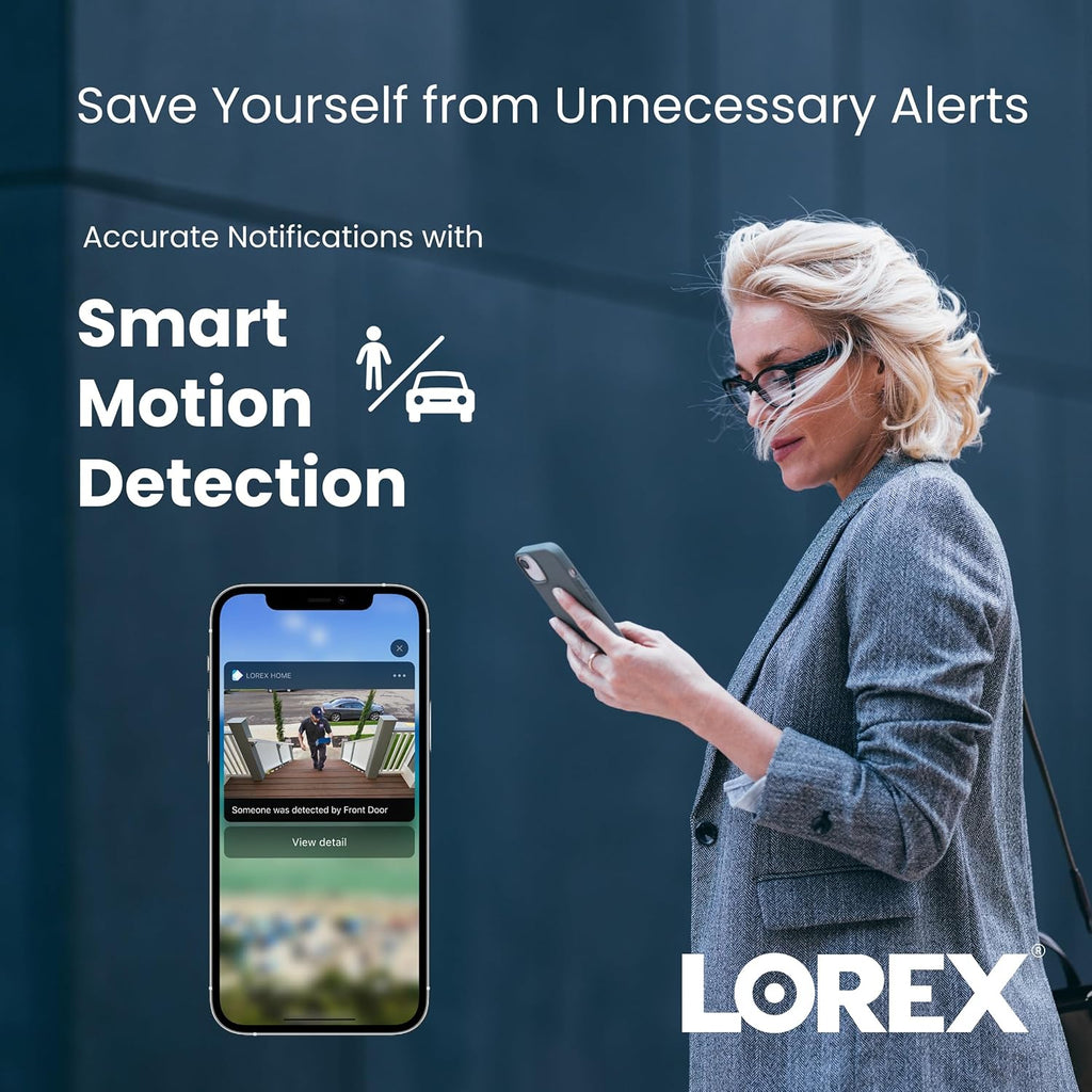 Lorex 4K 8MP IP Bullet PoE White Wired Security Camera | Add-On Camera | Color Night Vision | Smart Motion Detection (Person/Vehicle) | Listen-in Audio | IP67 Weatherproof | Metal Housing