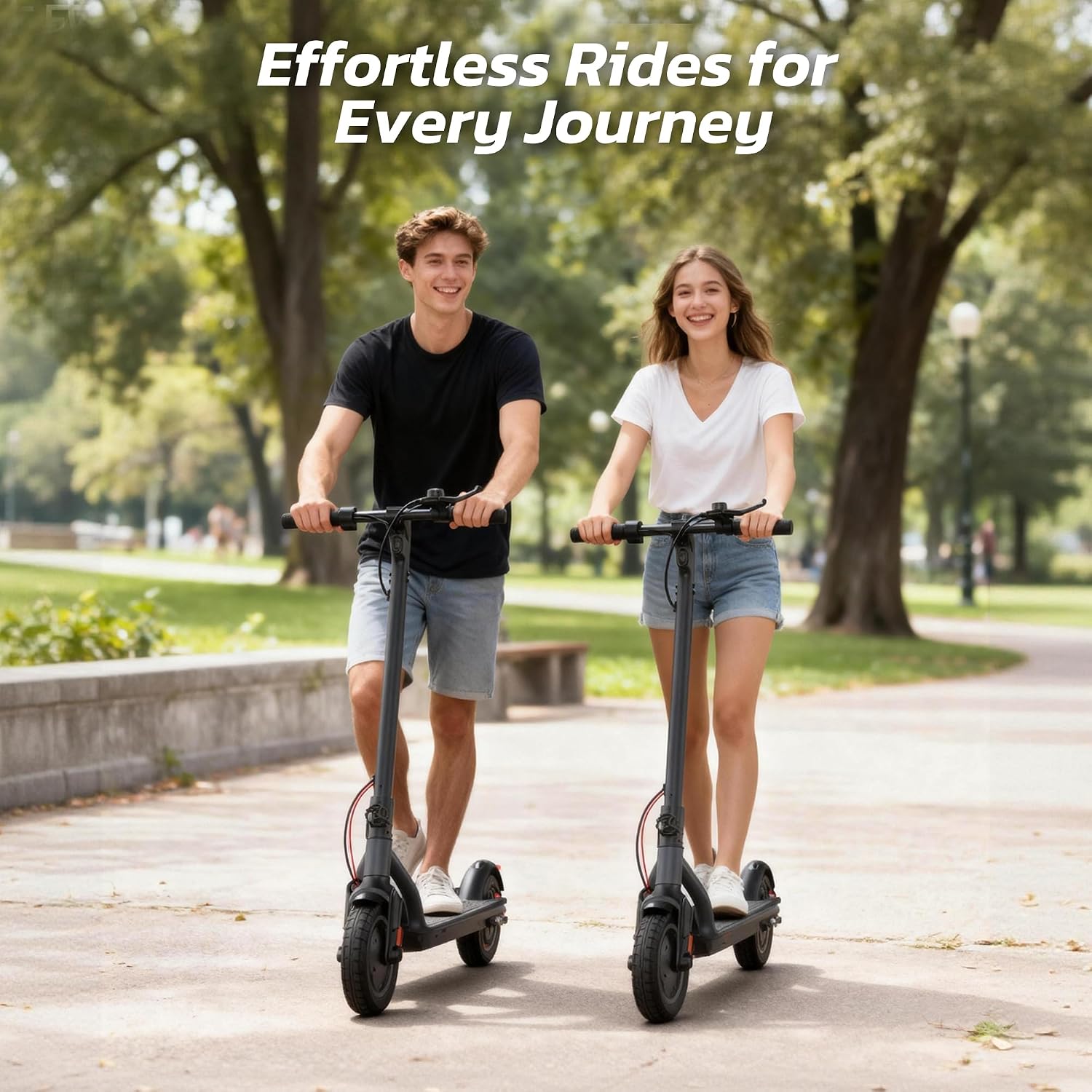 Electric Scooter, 500W/750W Powerful Motor, 22/25 MPH Top Speed & 23/28 Miles Range, 9.3'/10' Tires, Foldable Commuter Scooter for Adults and Teens with Dual Braking,Cruise Control,APP Control