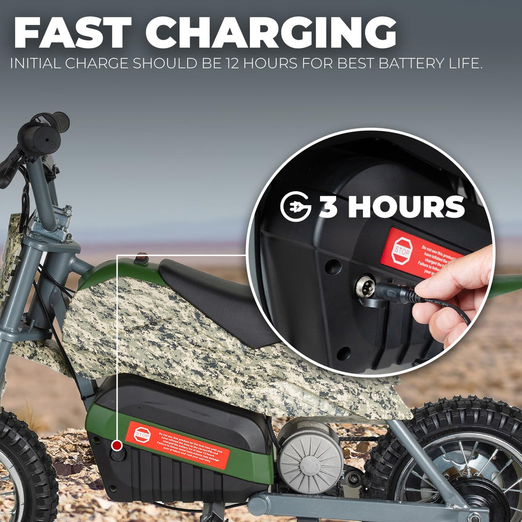 XtremepowerUS Electric Dirt Bike, 24V 250W Battery Powered Mini Dirt Bike, Electric Ride-On (Dark Knight)