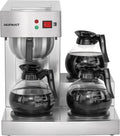 NUPANT 12 Cup Commercial Coffee Maker,Drip Coffee Maker Machine with 3 Warmers Plate and 3 Glass Decanters, Stainless Steel Pour Over Commercial Coffee Brewer for Restaurant, Office, Cafe Use