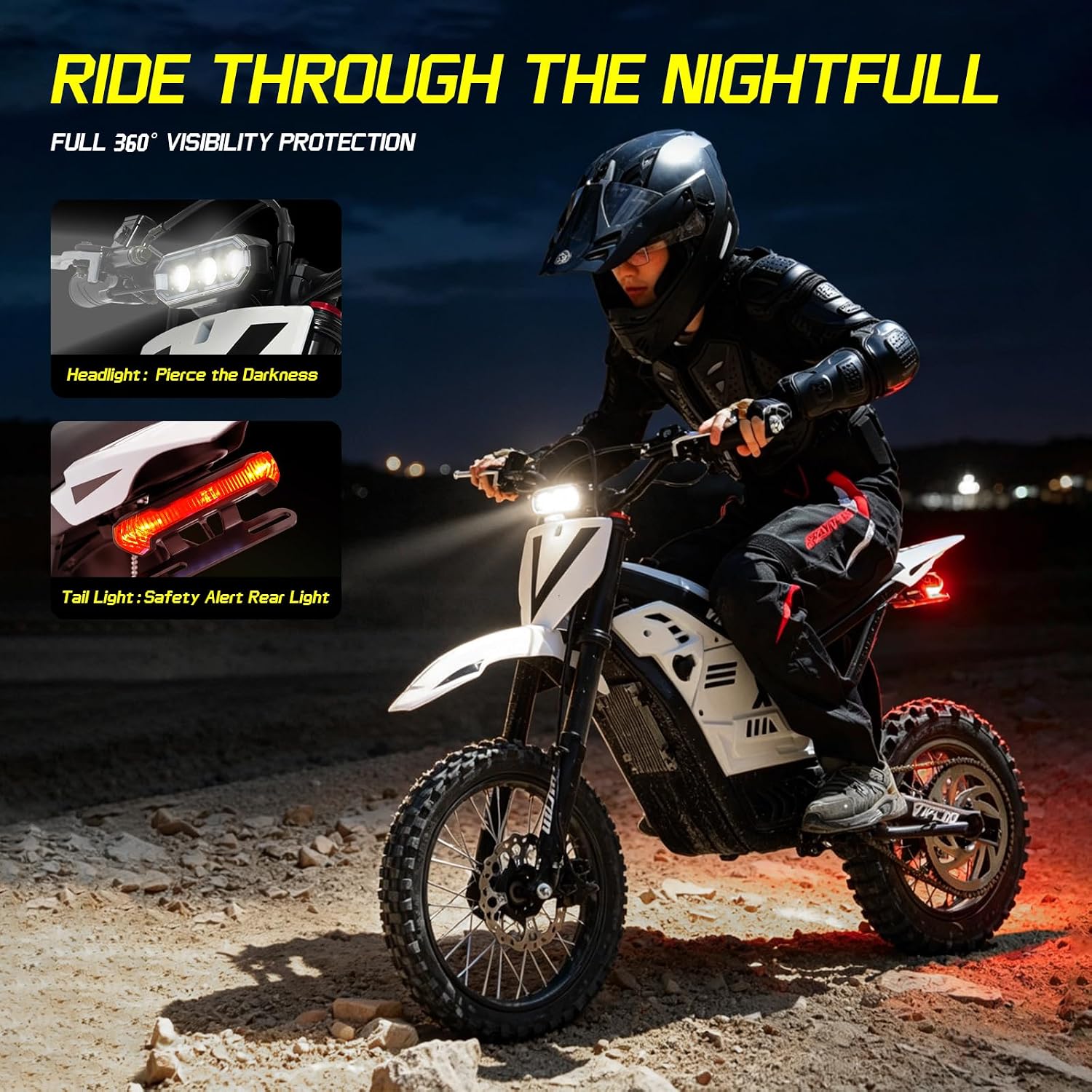 3500W Electric Dirt Bike for Teens Kids,VIPCOO H2 Electric Motorcycle for Adults,25° Slope,48V/23Ah Battery,14'/12' Off Road Tire,Dual Hydraulic Brakes & Full Suspension Fit Age 13+