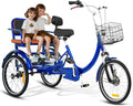 MOOITZ Adult Tricycle, 20 Inch 3-Wheel Bikes, Trike for Adults with Seat, Low Step-Through Cruiser Bike with Front and Rear Baskets, Adult Tricycles for Women, Seniors, Men