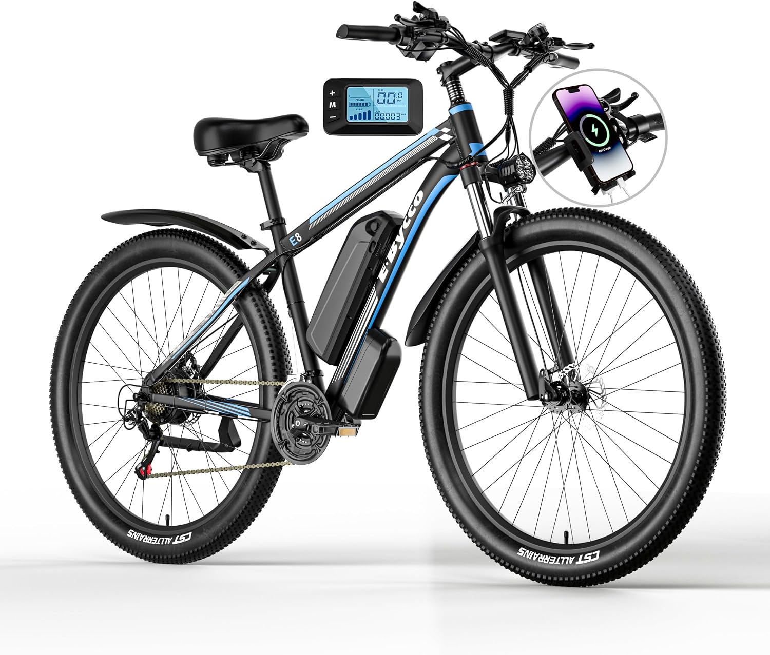29 Inch Adult Commuter Electric Bike, 750 Watt/Peak 1000 Watt Motor 48V 17.5AH Removable Battery Electric Bike 29' x 2.1' 34MPH Electric Mountain Bike 21 Speed Gear Shift Electric Bike