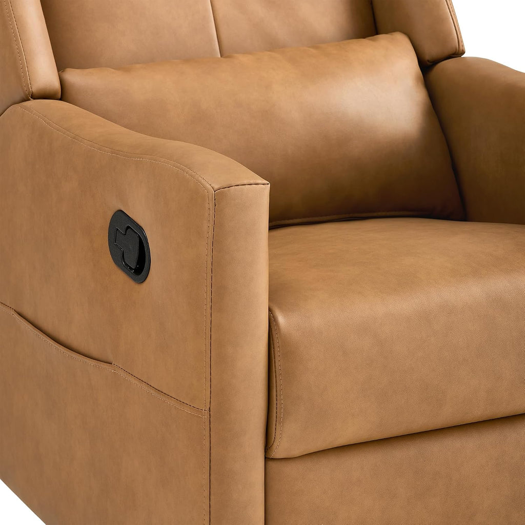 KISLOT Upholstered Recliner Swivel Glider Nursery Chair Reclining Performance Fabric Rocker with Wood Base,Boucle,Moss Green