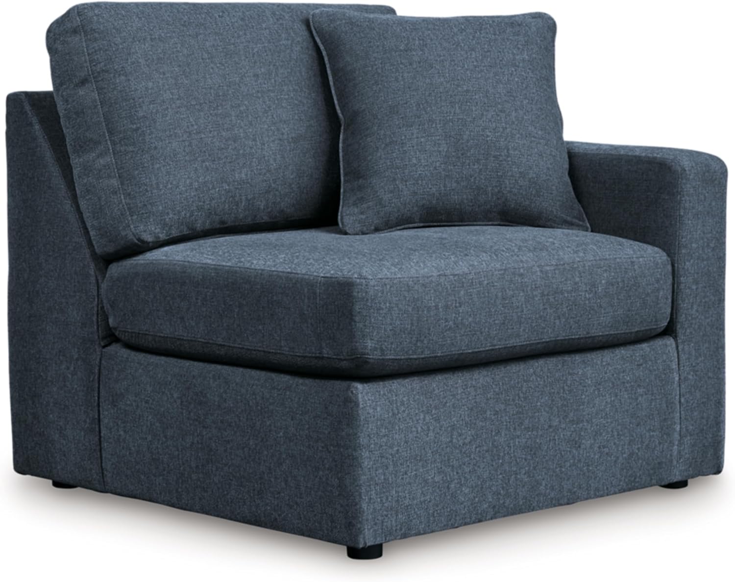 Signature Design by Ashley Modmax Contemporary L-Shaped Left-Arm Facing Modular Stain Resistant 3-Piece Sectional with Chaise, Reversible Cushions and 2 Accent Pillows, Blue