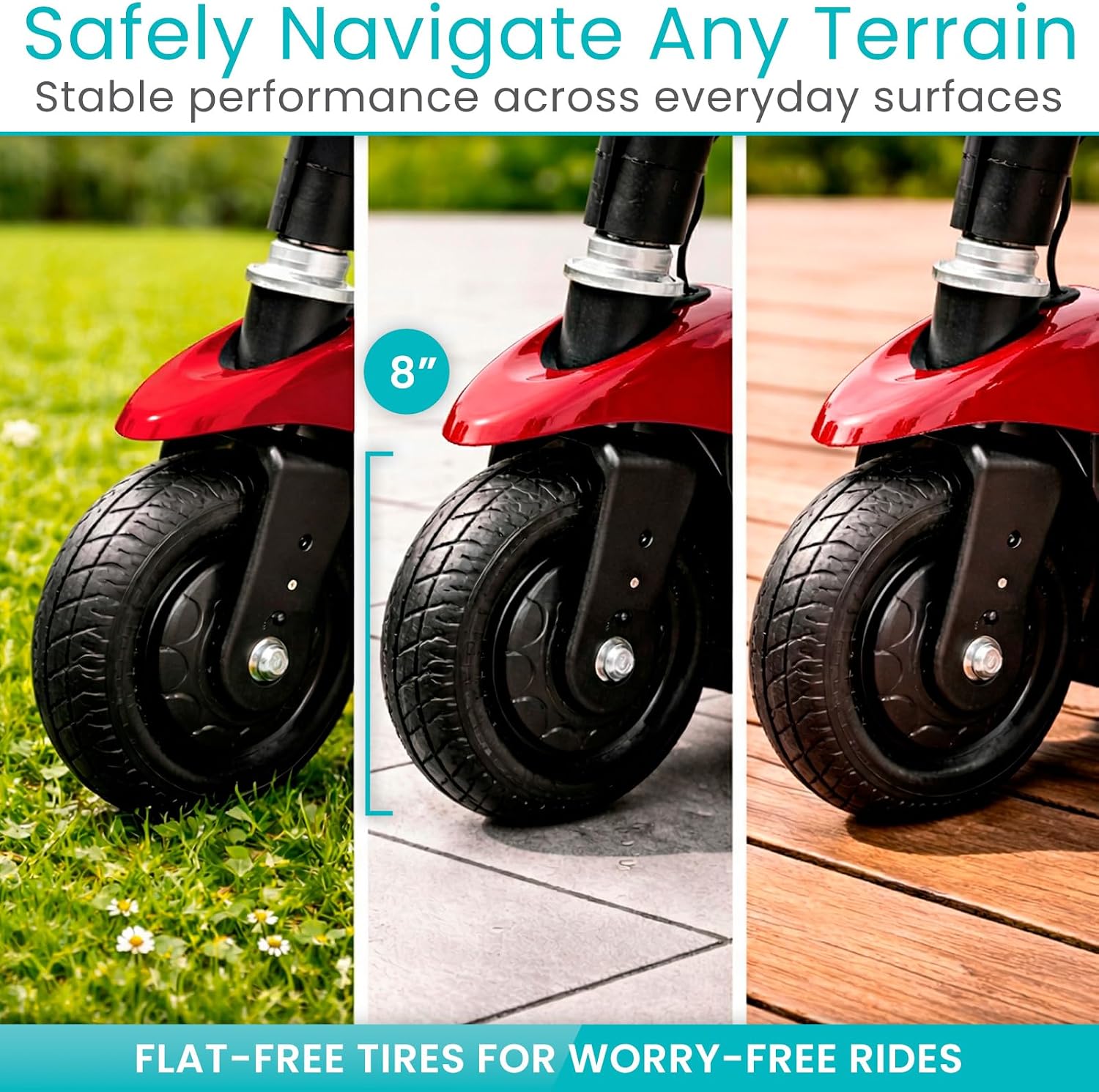 Vive 3 Wheel Mobility Scooter - Electric Powered Mobile Wheelchair Device for Adults - Folding, Collapsible and Compact for Travel - Long Range Power Extended Battery with Charger and Basket Included