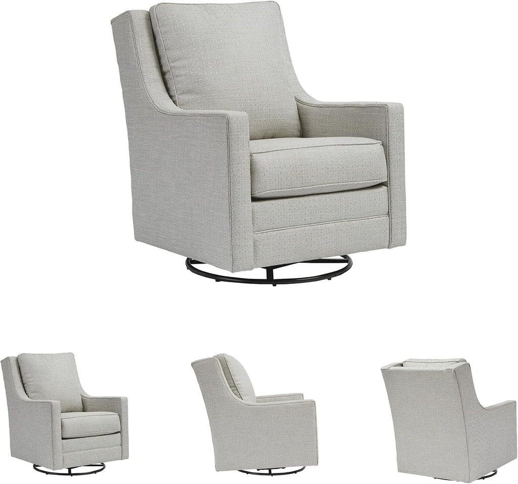 Signature Design by Ashley Kambria Contemporary Swivel Glider Nursery Accent Chair, Gray