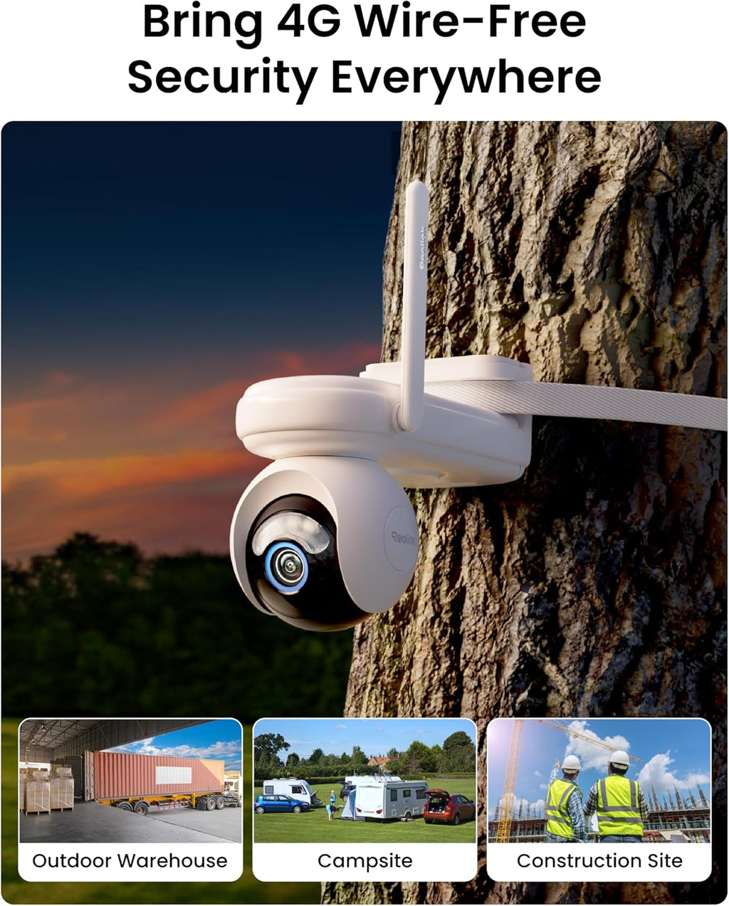 REOLINK 360° PT LTE 2K Solar Cellular Security Camera Wireless Outdoor Altas Go PT, 6-Month Battery Life for 4G Home Security, ColorX Night Vision, Smart AI Detection & Auto Tacking, 12W Solar Panel