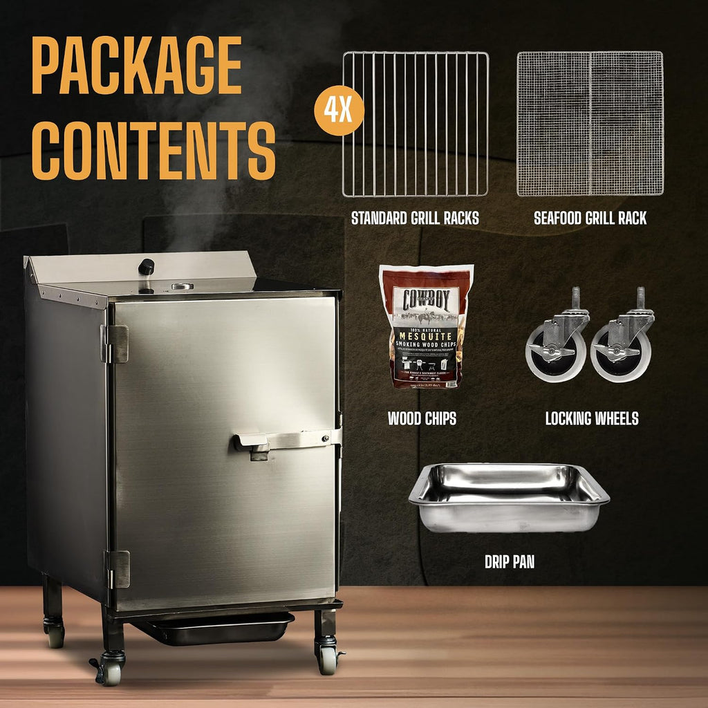 SmokinTex 'The OG' Electric Smoker - Spacious & Insulated Stainless Steel Meat Smoker with 700W Heating, & Temperature Control for BBQ, Jerky, Vegetables