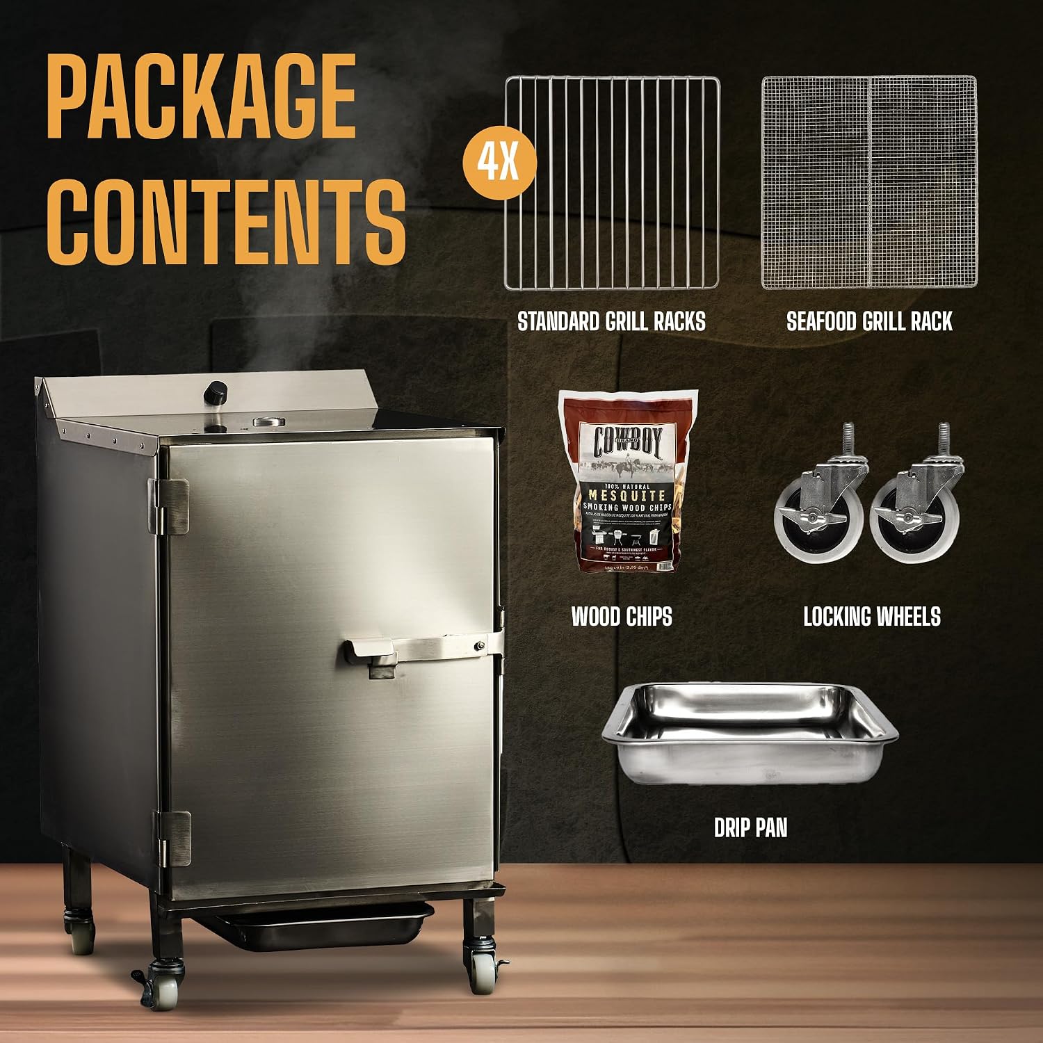 SmokinTex 'The OG' Electric Smoker - Spacious & Insulated Stainless Steel Meat Smoker with 700W Heating, & Temperature Control for BBQ, Jerky, Vegetables
