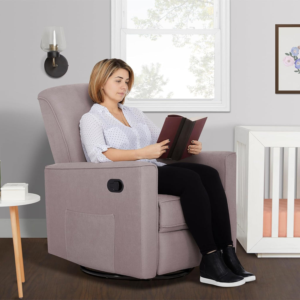 Evolur Raleigh Basic Glider, Recliner and Rocker in Lilac