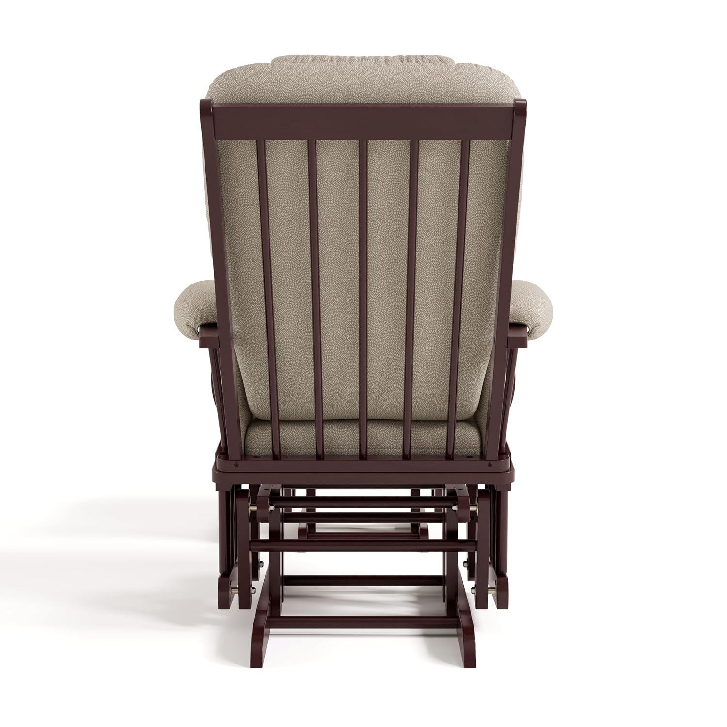 Storkcraft Tuscany Custom Glider and Ottoman with Free Lumbar Pillow (Espresso/Taupe Swirl) - Cleanable Upholstered Comfort Rocking Nursery Chair with Ottoman