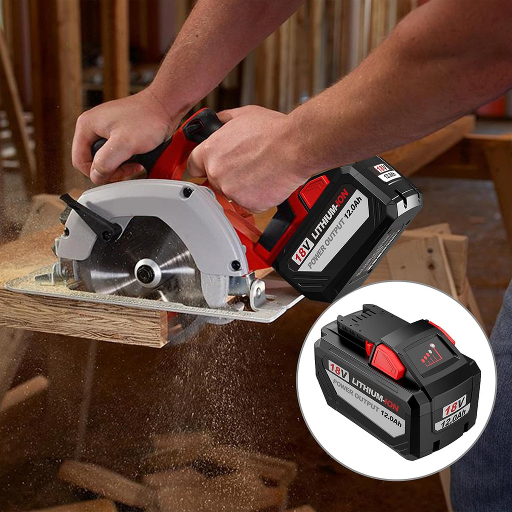 BULL-TECH 18V 12.0 AH Replacement for Milwaukee Electric Tools M18 High Output HD12.0 Battery Pack Compatible with All Power 18V Milwaukee Power+ Tools