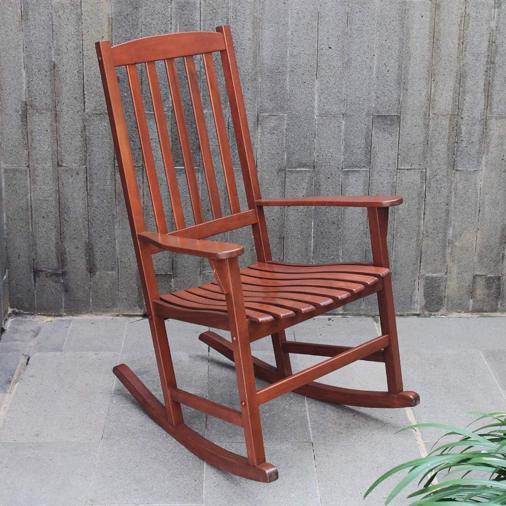 Cambridge Casual Solid Wood Bentley Porch Rocking Chair, Natural Brown