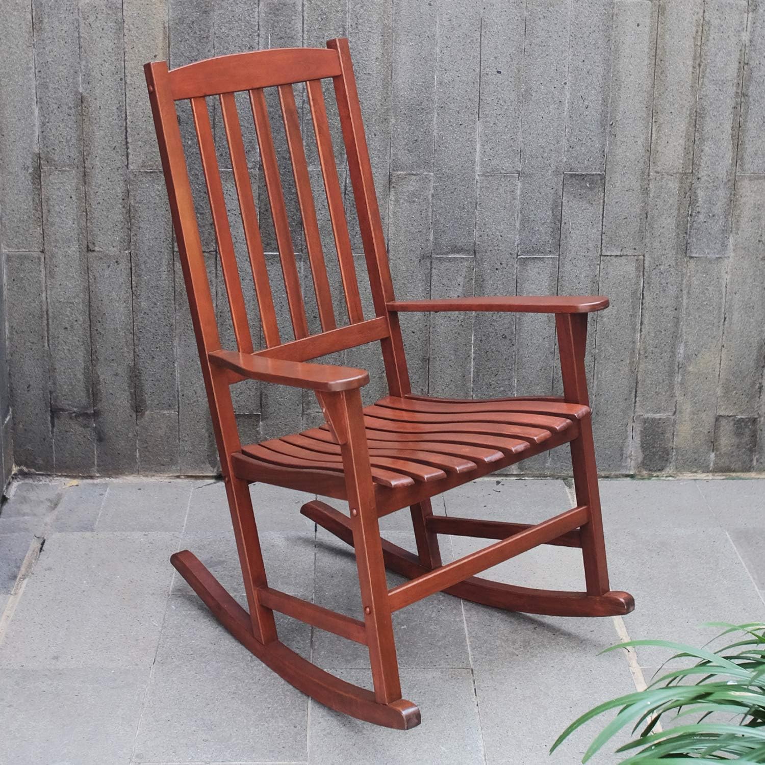 Cambridge Casual Solid Wood Bentley Porch Rocking Chair, Natural Brown
