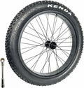 Electric Fat Bike Front Wheel 26''x4.0 with Tire Bearing Hub 12GA Spokes Black Alloy Aluminum Snow Bicycle fatbike Rim Wheel 26 Bolt On
