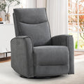 ANJ Power Rocker Recliner Chair with USB Ports, Electric 270° Swivel Glider Recliners, Upholstered Leathaire Rocking Reclining Sofa Nursery Recliner for Living Room, Bedroom (Smoke Gray)