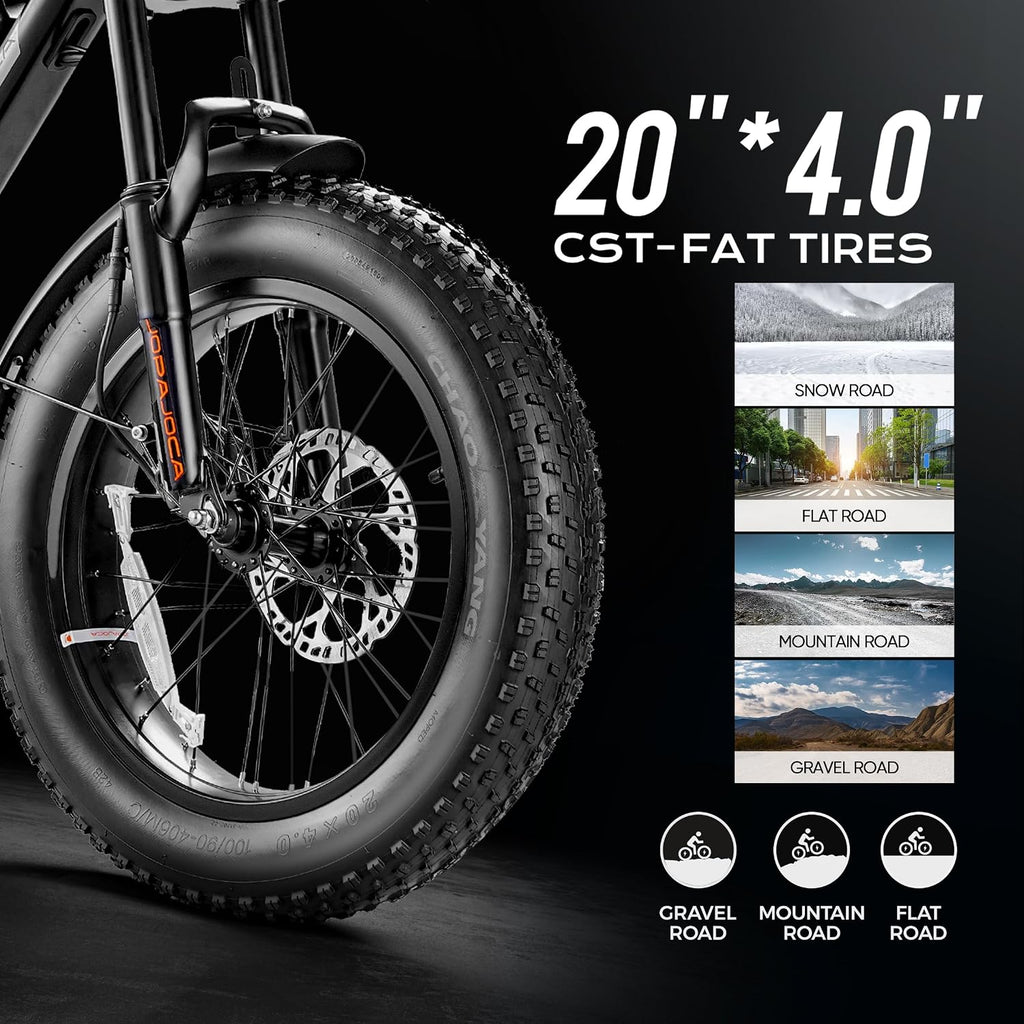 eAhora 2026 Luna/Terra 3000W/1500W 33MPH Dual Motor Ebike for Men Women, 20/15Ah 80+ Mi Long Range Electric Bike for Adults, 20' Fat Tire Full Suspension All-Terrain E-Bike with Hydraulic Disc Brake