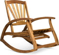 Christopher Knight Home Alva Outdoor Acacia Wood Rocking Chair with Footrest, Teak Finish