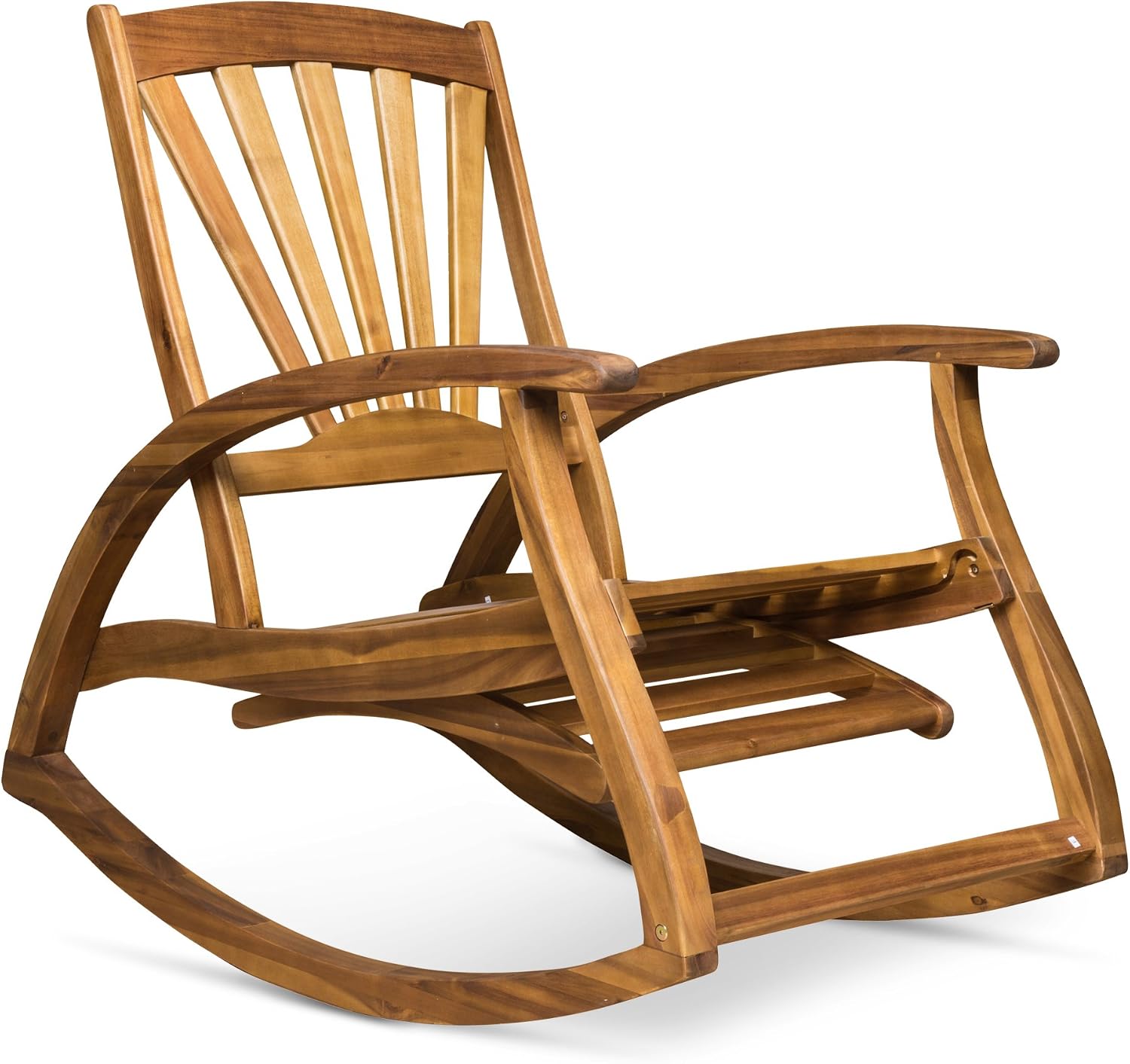 Christopher Knight Home Alva Outdoor Acacia Wood Rocking Chair with Footrest, Teak Finish
