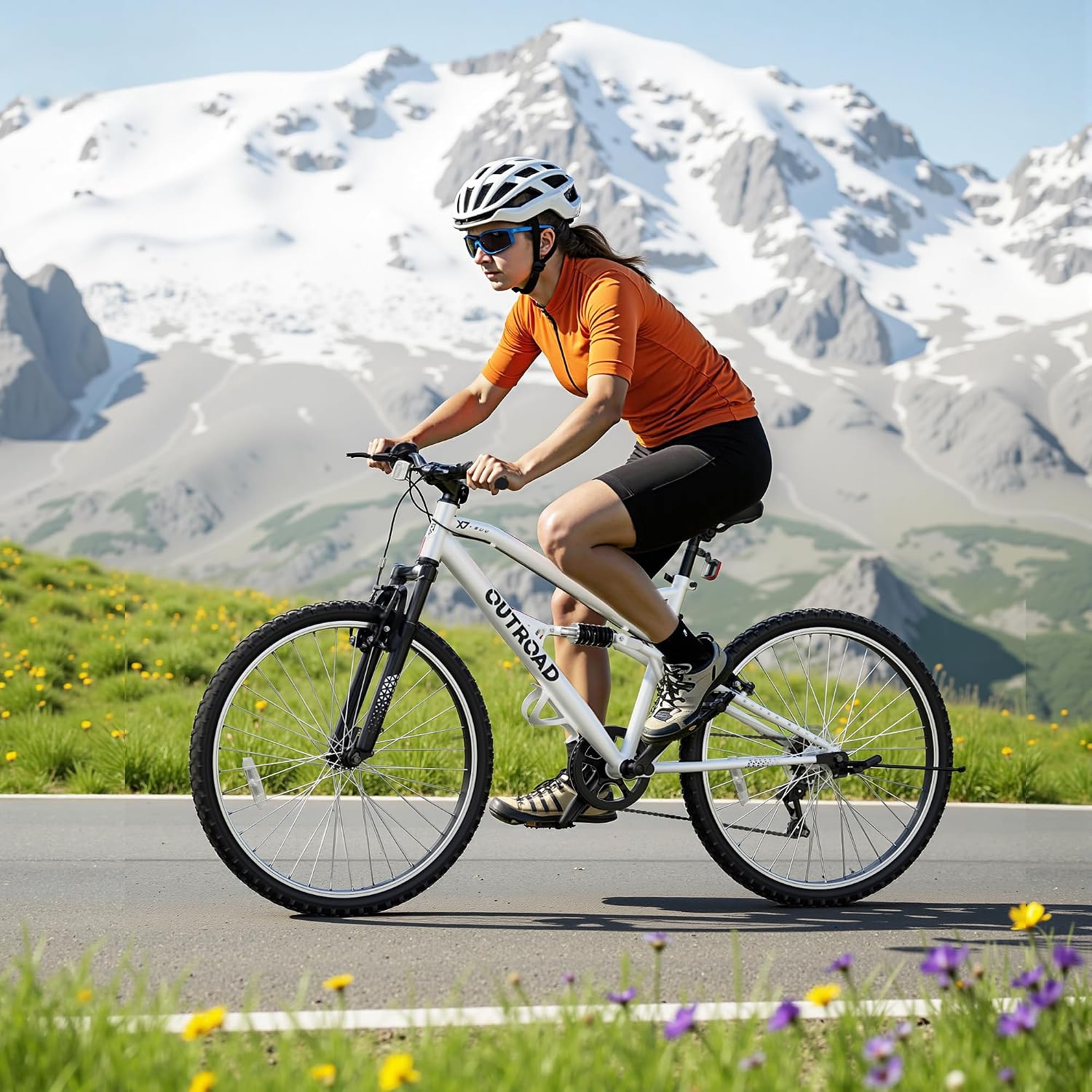 Betterland 26 Inch Mountain Bike with Adjustable Ergonomic Seat, 7/21 Speed Adult Bike with Dual V Brakes, Outdoor Cycling Bike with High Carbon Steel Frame and Front Suspension