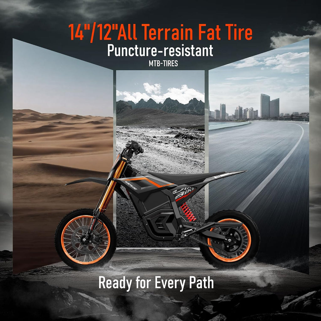 Electric Dirt Bike for Adults Teens, 3000W Brushless 220Nm Motor - 45° Slope, 38 MPH, 48V/23.4Ah Removable Battery, Dual Hydraulic Brakes & Full Suspension Electric Motorcycle for Age 13+