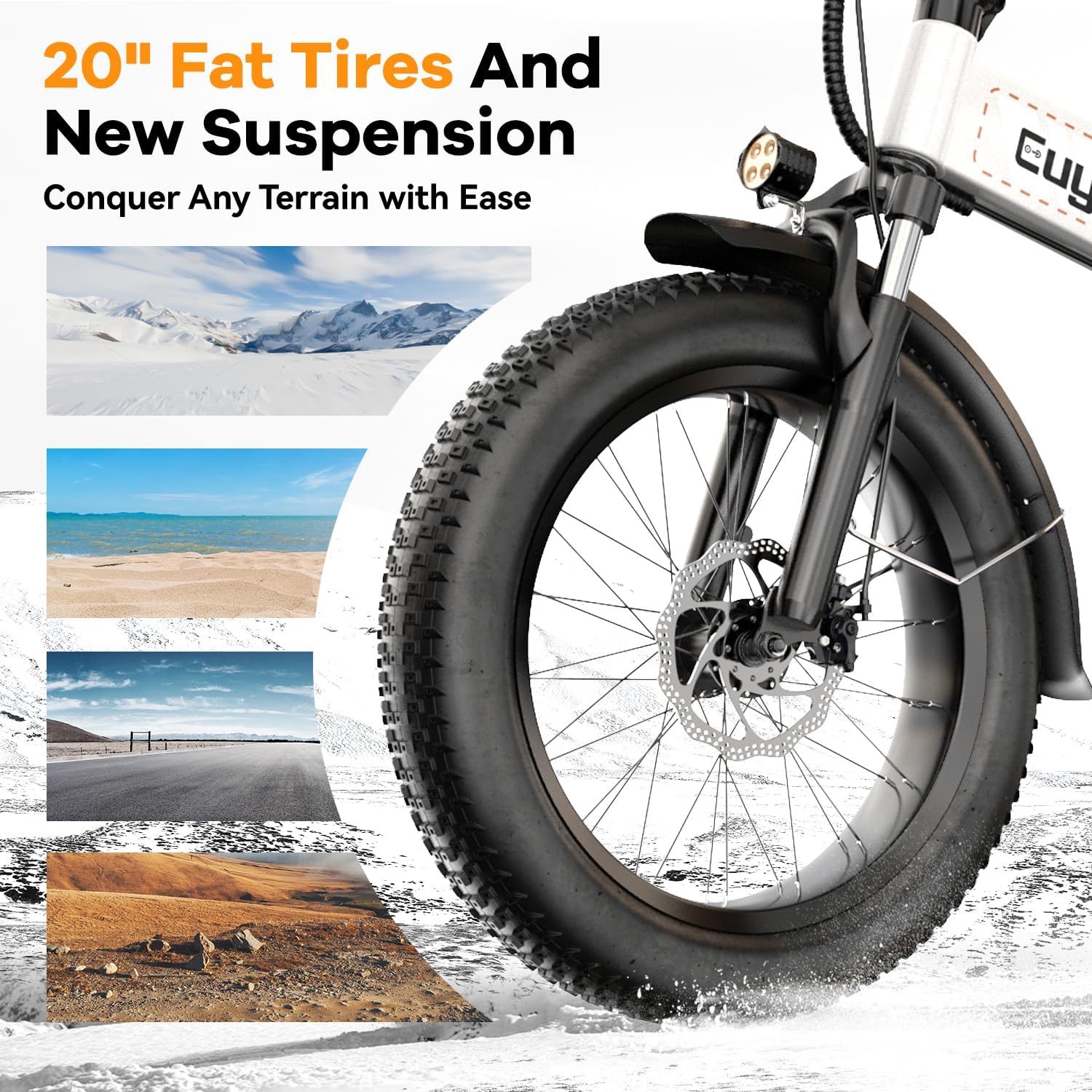 1000W Folding Electric Bike,48V 20AH Removable Battery E Bike,80 Miles Max Range Electric Bike for Adults,20' Fat Tire Foldable ebike,Adult Electric Bicycle for Commute Beach Snow