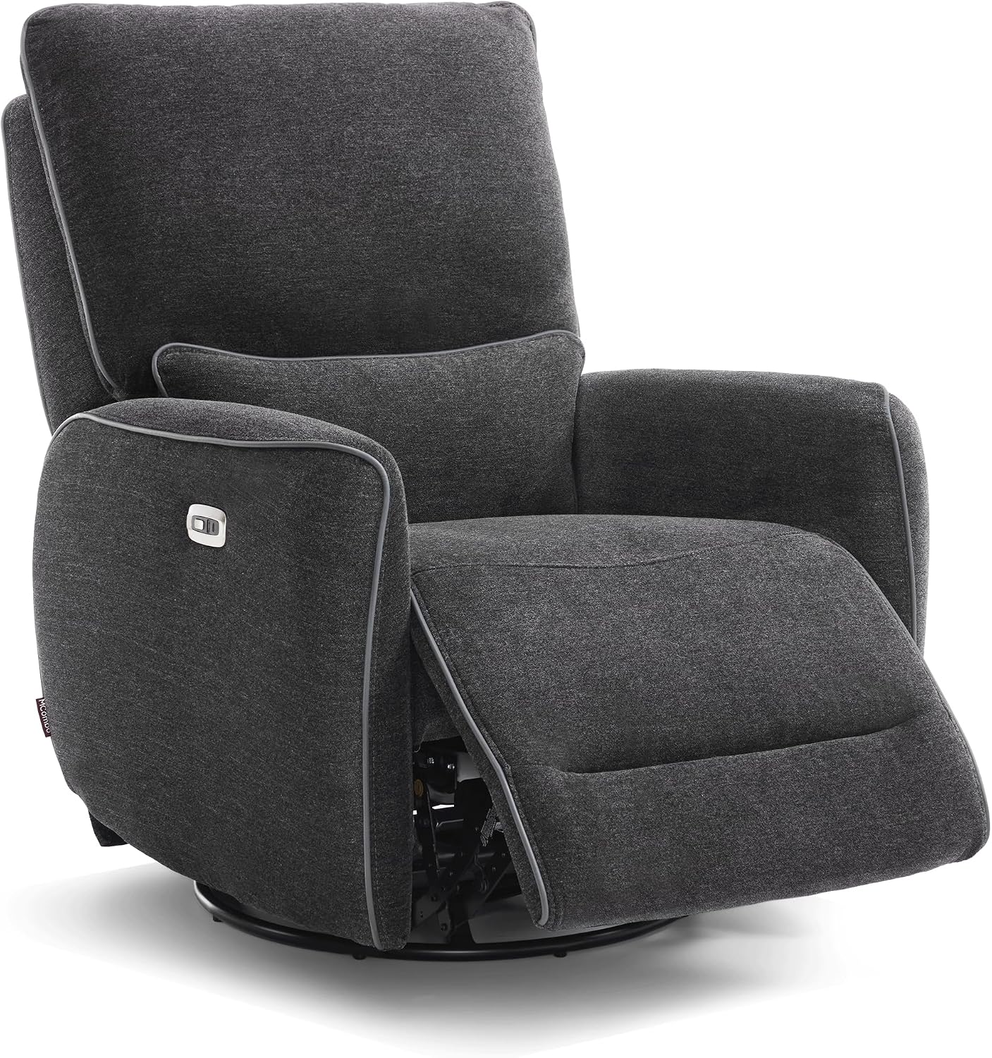 MCombo Power Swivel Glider Rocker Recliner Chair, Electric Swivel Rocker Recliner with USB Charging Ports for Living Room and Nursery, Fabric 6922 (Grey)