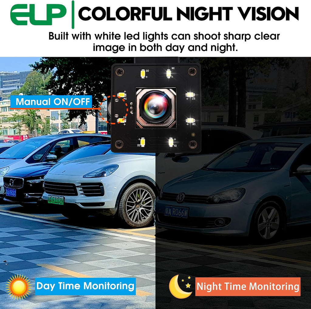 ELP 4K USB Camera Night Vision 8mp Autofocus Webcam for Computer Mini UVC USB2.0 Lightburn Camera IMX415 USB Security Camera PC Camera for Raspberry pi Jetson Nano (100degree No Distortion Lens)