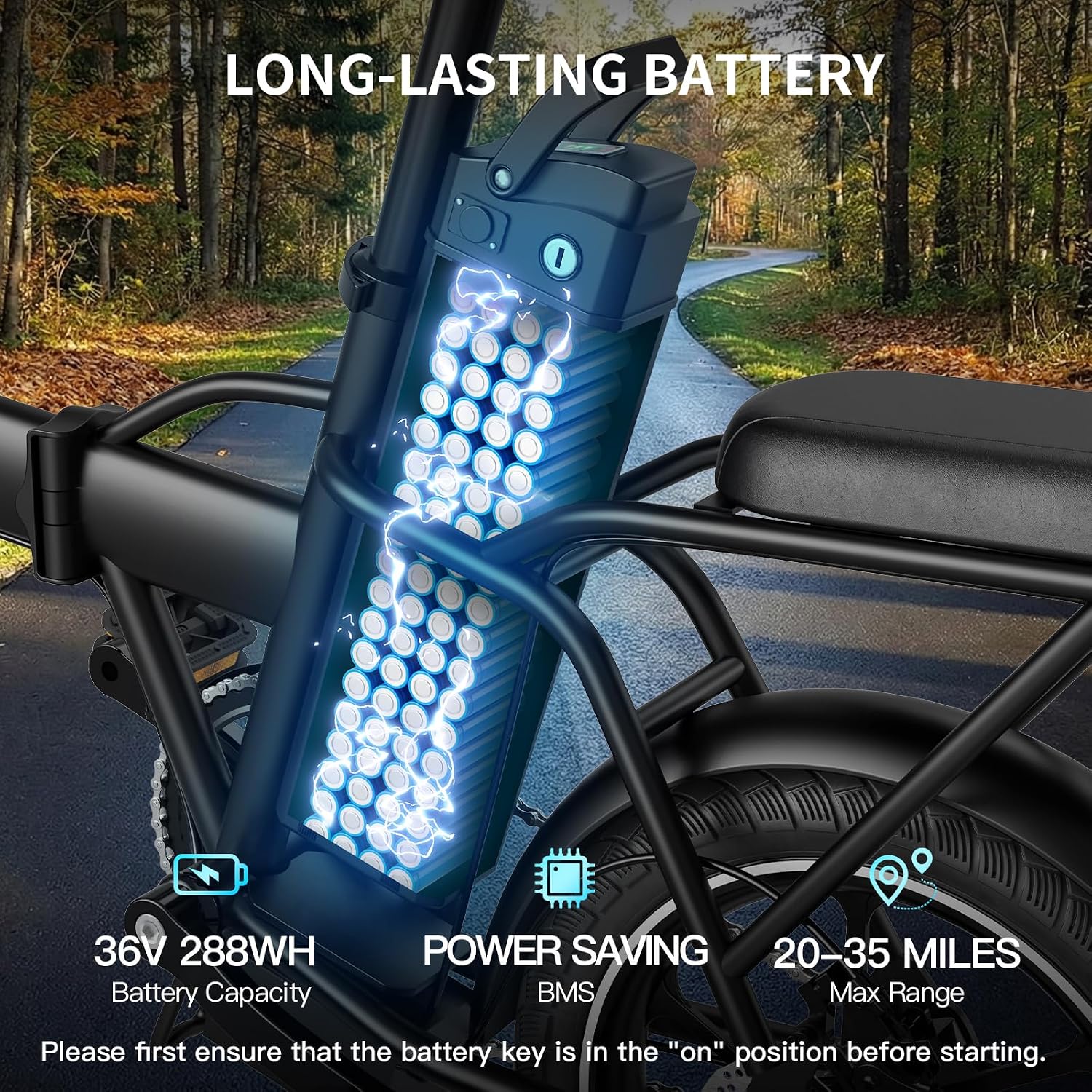 WINDHORSE 16' Folding Electric Bike for Adults, 630W Peak Electric Bicycle, 20MPH, 20-35 Miles Range, 288Wh Removable Battery, UL2849 Certified Commuter Ebike