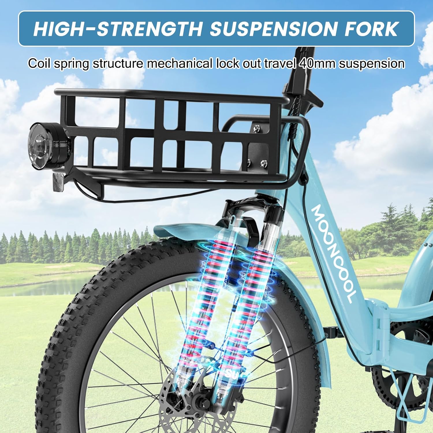MOONCOOL Folding Electric Tricycle for Adults, 48V 500W 3 Wheels Electric Trike, Aluminum Frame Electric Tricycle Adult Bicycle with Removable Battery, Storage Bags Included