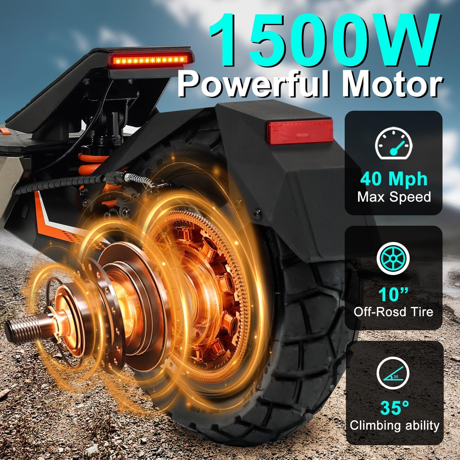 Electric Scooter Adults 1600/4000/6000W Motor 50 Miles Long Range & 40/45/50 MPH Top Speed 10' Off Road Tire Folding E-Scooter 60V/48V 20.8AH Battery Kick Scooter with Detachable Seat for Commuter