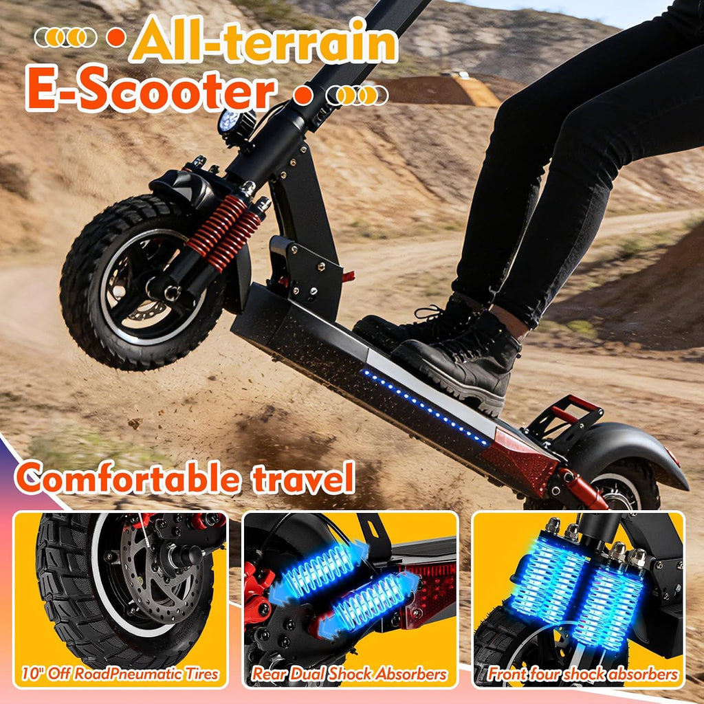 Electric Scooter for Adults, 350W/800W Motor, 15/22/34 Miles Range, 8.5/10' tire, Folding E-Scooter with Dual Suspension, Teenage Off-Road E Scooter