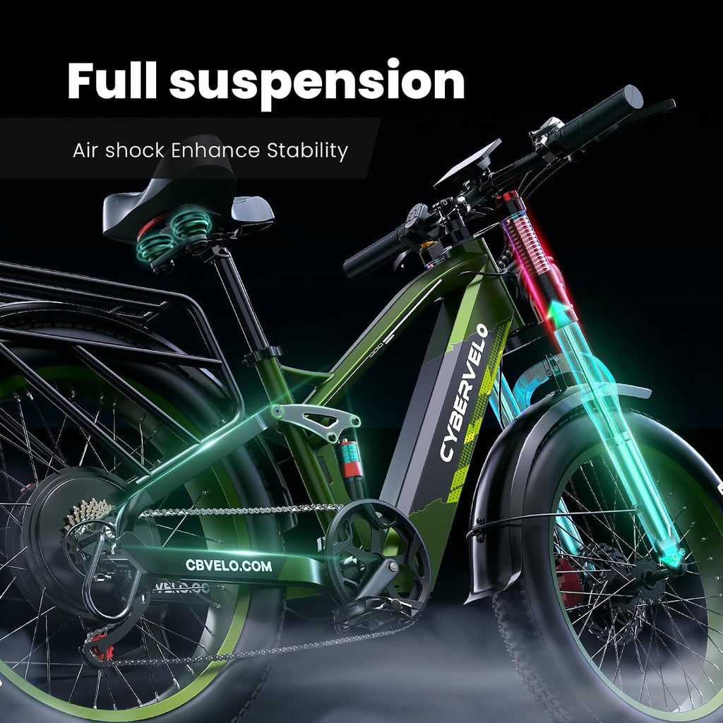 DriftGod Electric Bike for Adults, 3500W Ebike, 50MPH 100Miles Electric Mountain Bike, 26' X 4Fat Tire Adult Electric Bicycle with 52V 40AH Battery E Bikes, Full Suspension Electric Dirt Bike