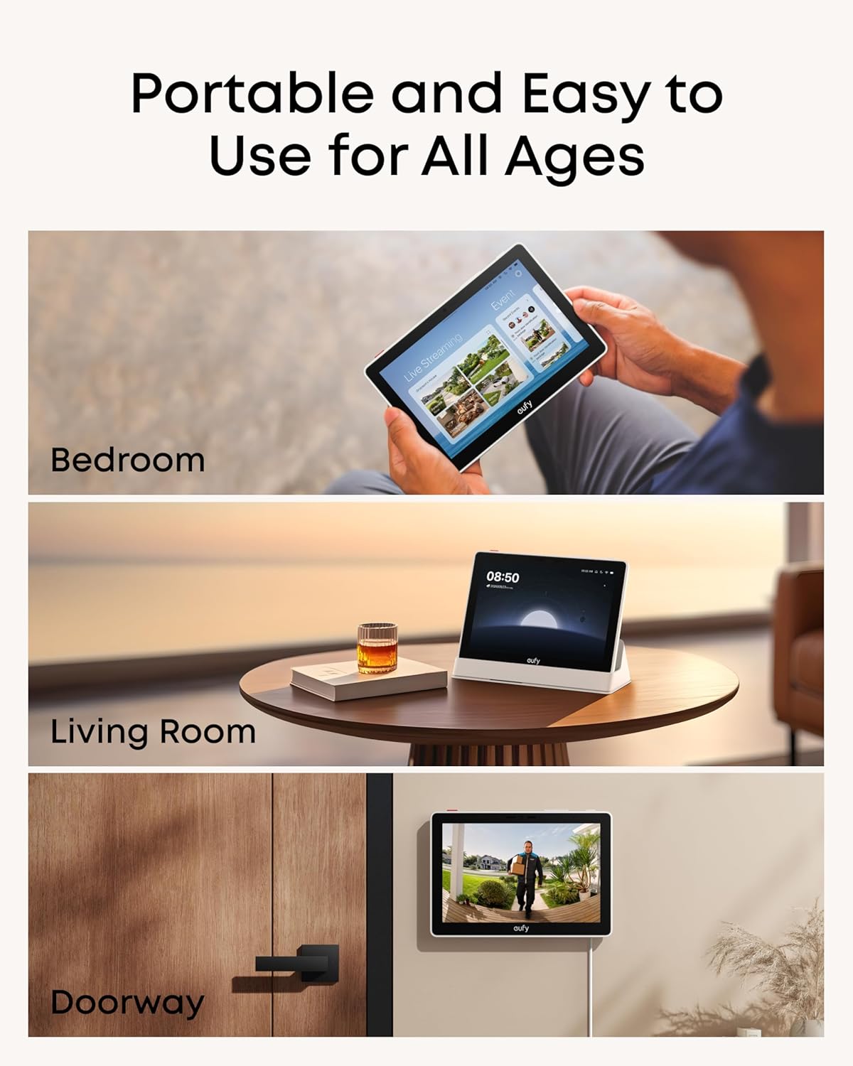 eufy Security Indoor Cam S350 with Smart Display E10, Dual Cameras, 4K UHD Security Camera with 8× Zoom, 360° Camera, Baby Monitor, Pet camera, Human/Pet Detection, AI Tracking, 2.4G/5G Wi-Fi, Plug in