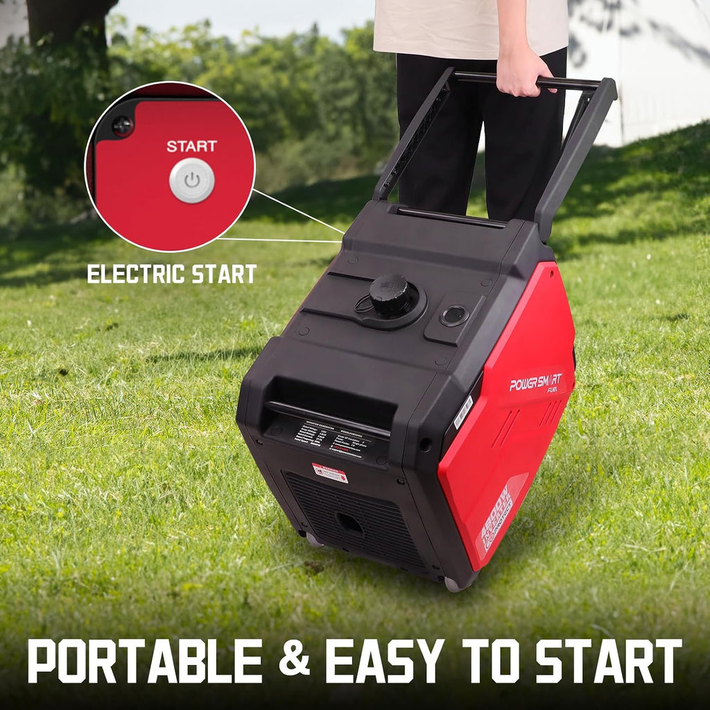 PowerSmart 4800W Portable Inverter Generator, Remote/Electric Start, Gas Powered, Quiet & Parallel Ready, RV Ready with 30A Outlet, EPA & CARB Compliant for Home Backup, Camping,Portable Power Station