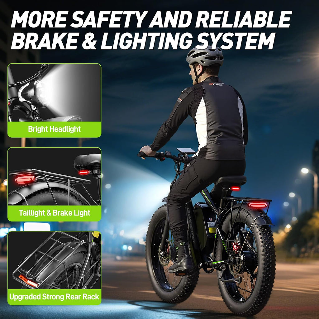 Peak 9000W Dual Motor Ebike - Ebike for Adults 58V Max-Output 36AH Battery 47MPH Fast Electric Bike 105 Miles 7-Speed 24' Fat Tire EBike for Mountain