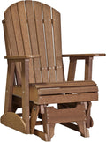 LuxCraft 2' Adirondack Glider Chair, Outdoor Patio Rocking Glider, Gliding Rocker for Outside (Antique Mahogany)