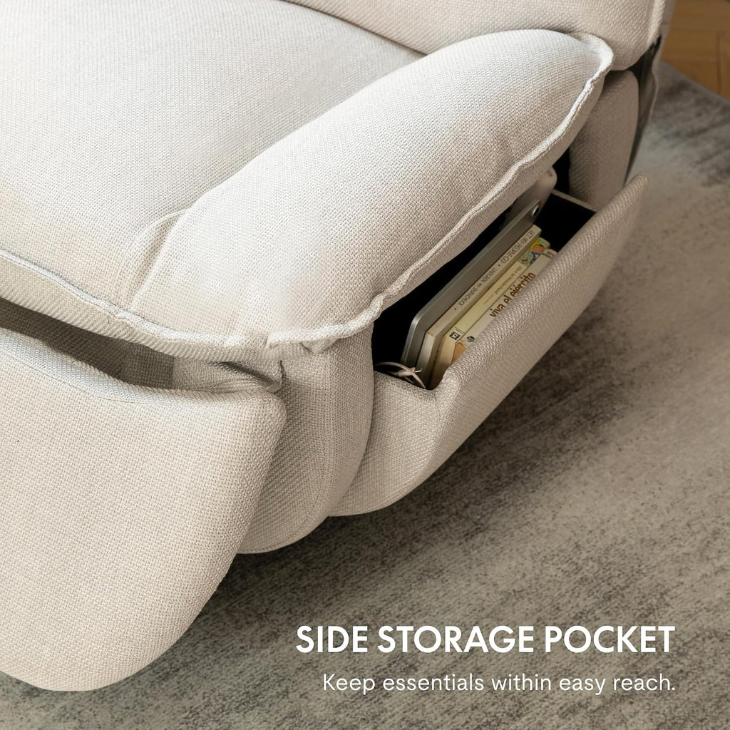 FLEXISPOT XR7 Power Swivel Recliner Chair for Adults, 41' Extra Wide Swivel Rocker Recliner, Power Rocking Glider with Side Pocket, 350 Lbs Capacity for Living Room Bedroom Gaming Room,White