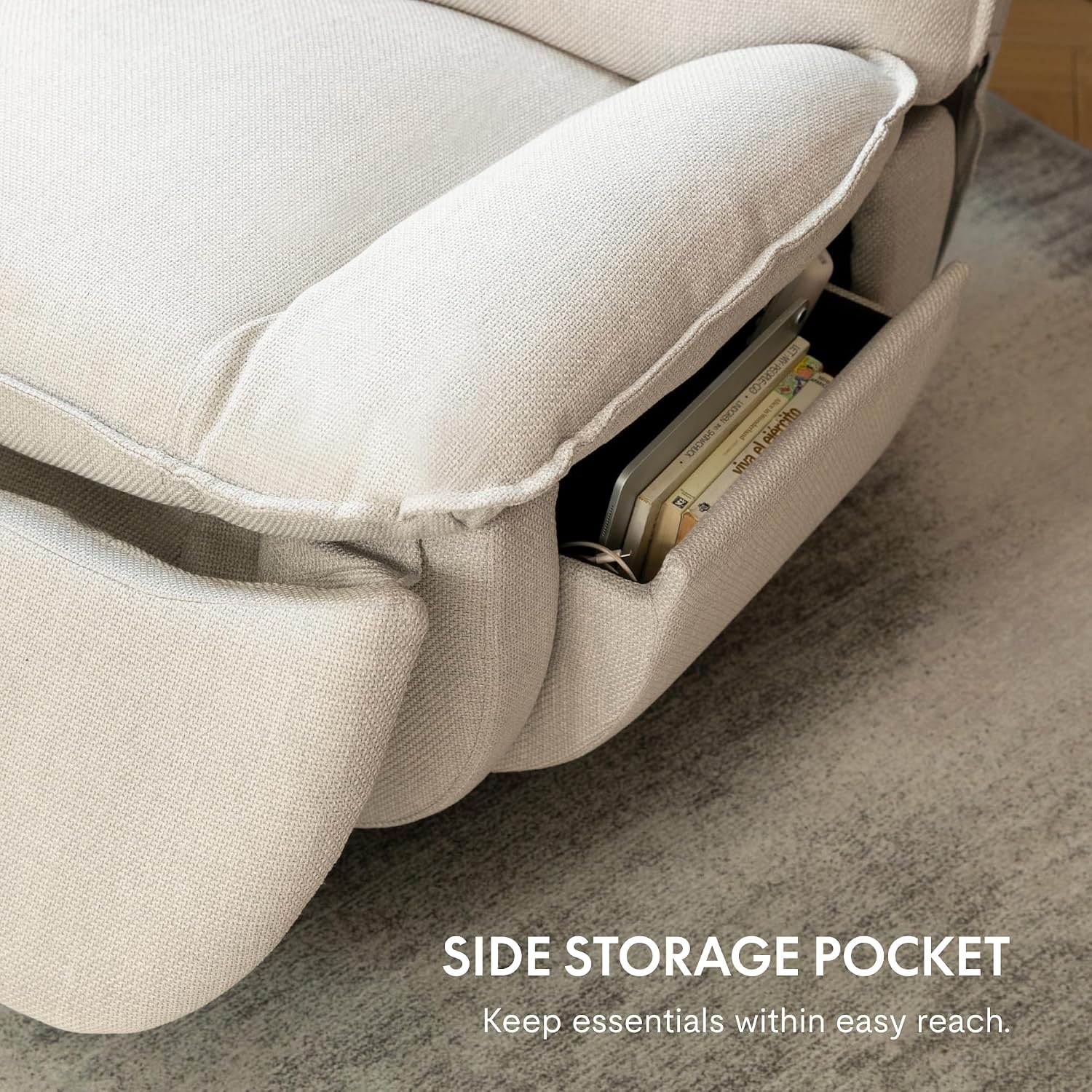 FLEXISPOT XR7 Power Swivel Recliner Chair for Adults, 41' Extra Wide Swivel Rocker Recliner, Power Rocking Glider with Side Pocket, 350 Lbs Capacity for Living Room Bedroom Gaming Room,White