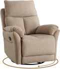 ANJ Swivel Rocker Recliner Rocking Chair Nursery, Manual Glider Rocking Chair for Adults, Modern Fabric Recliners, 360° Swivel Lazy Boy Recliner Chairs for Living Room, rv, Khaki