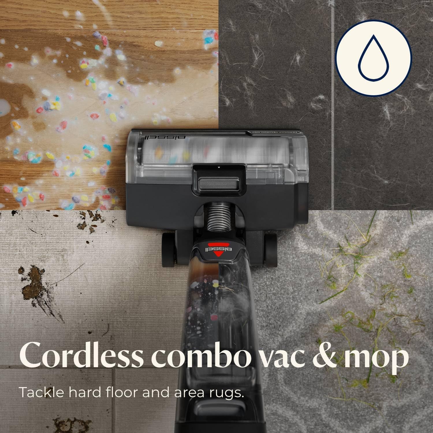 Bissell CrossWave OmniForce Edge Cordless Multi-Surface Hard Floor Cleaner Wet Dry Vacuum with Zero-Gap Edge Technology, 3930F